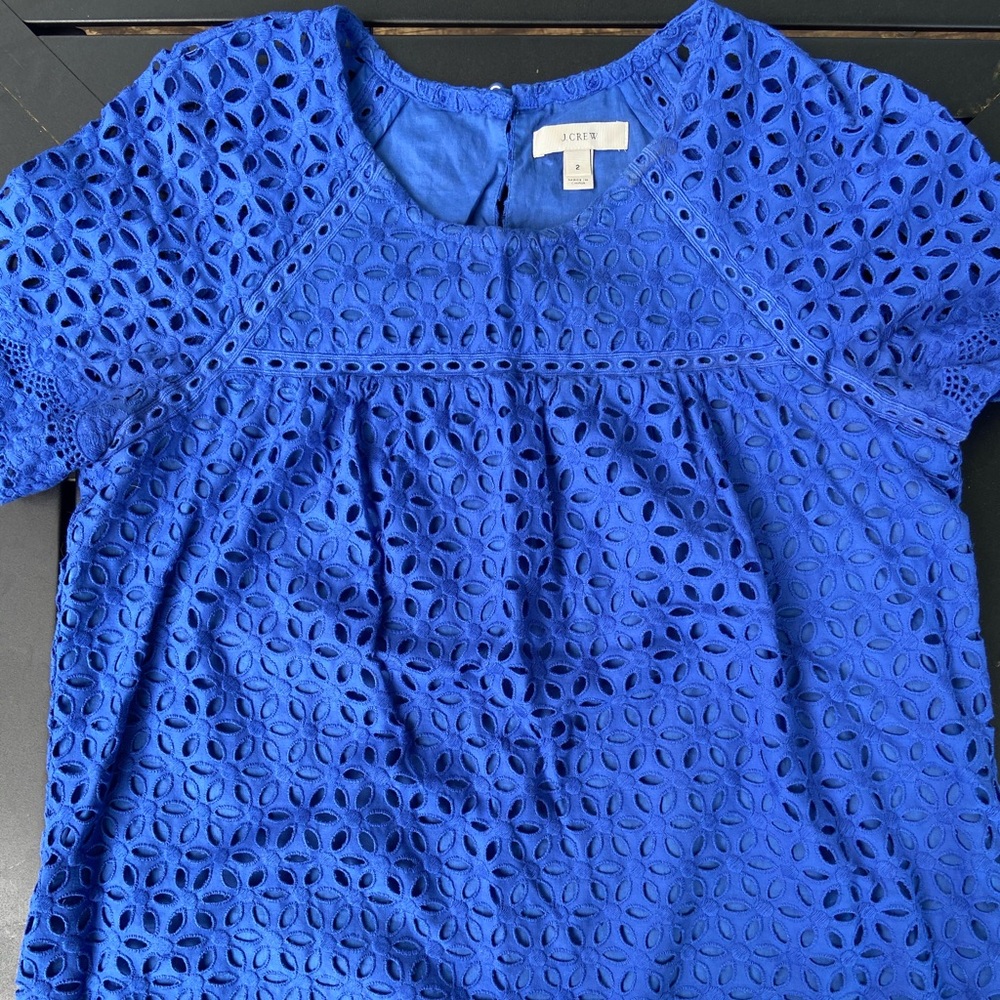 J. Crew Embroidered Lace Top